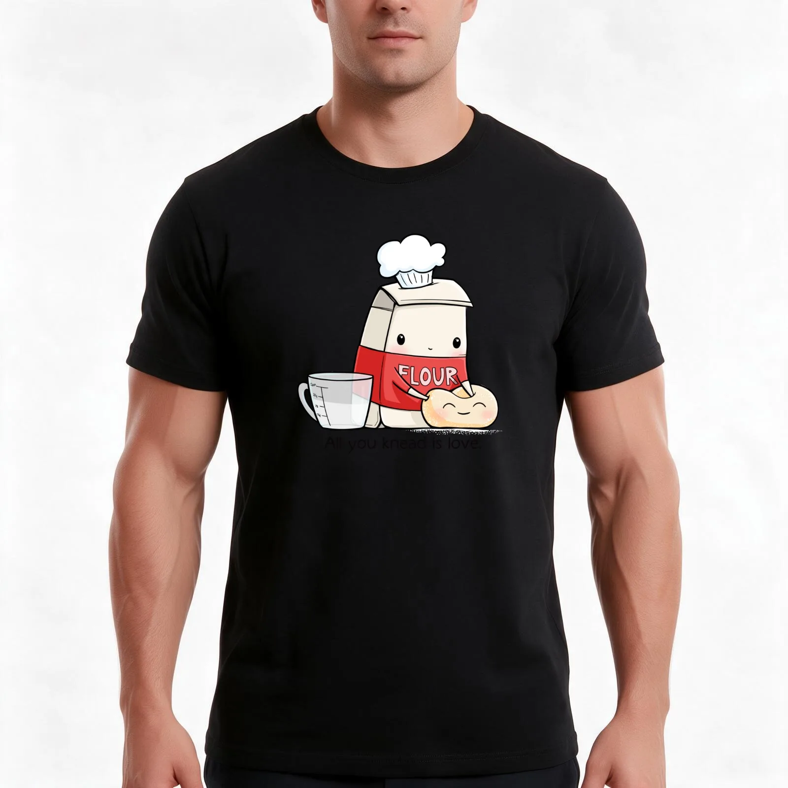All You Knead is Love T-Shirt, Summer Casual Cotton Tee, Oversized Streetwear Tops, Vintage Graphic Print, Unisex Men Women