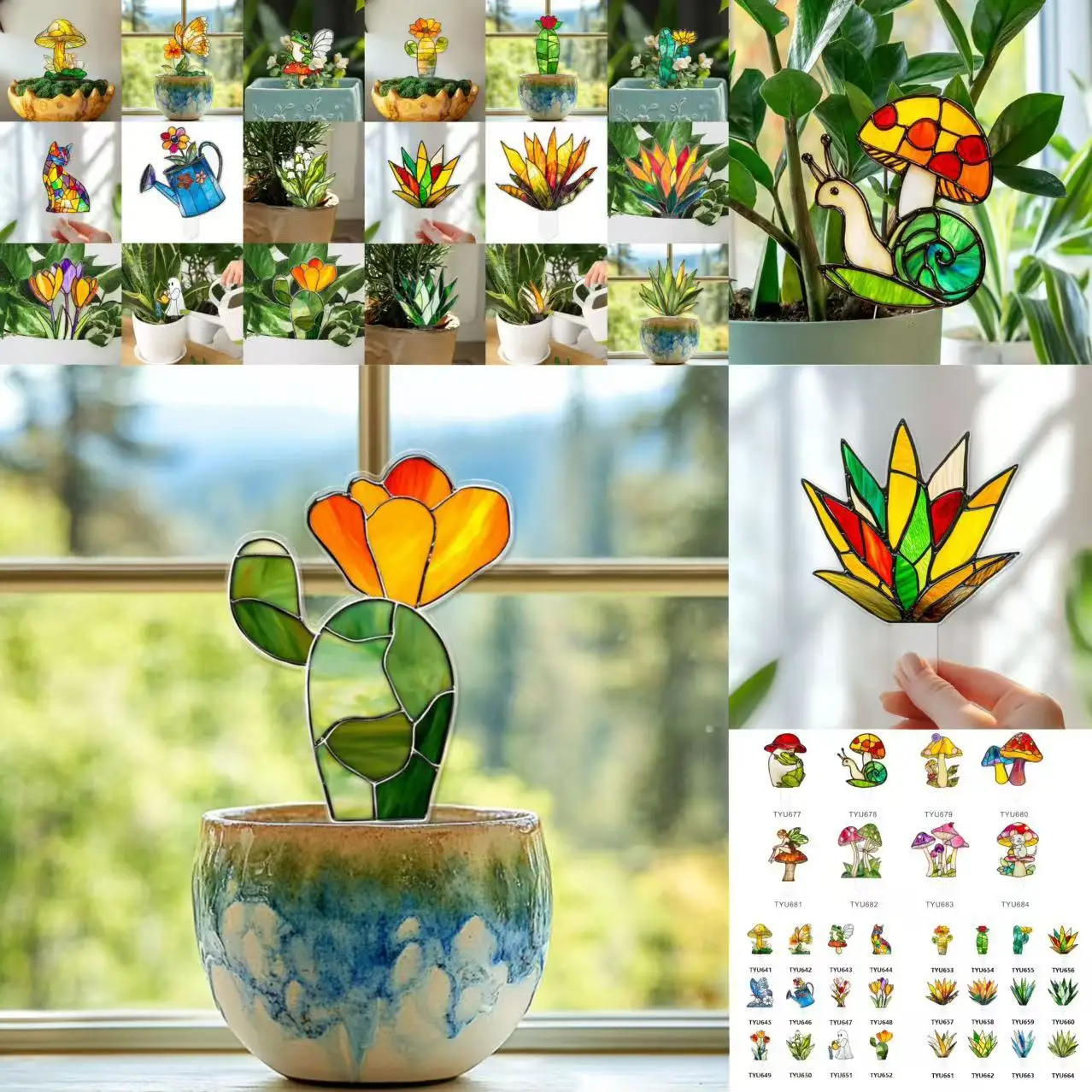 

Acrylic Potted Plant Flower and Green Plant Plug-in Potted Plant Table Wedding Halloween Christmas Party DIY Decoration