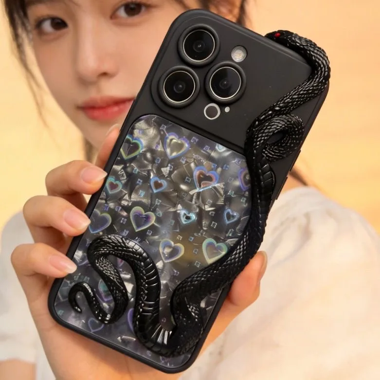 Coque de téléphone 3D en forme de serpent tendance pour iPhone 17 17Pro 17Air 16 15 14 13 Pro Max – Design unique en forme de serpent – Housse arrière