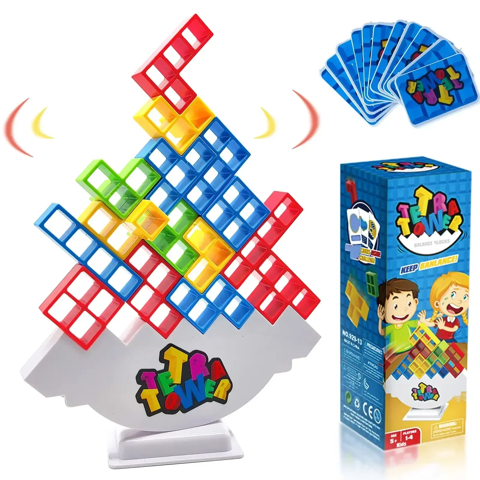 Torre de equilibrio Tetra para niños y adultos, juguetes apilables, juegos de mesa, juego de equilibrio, bloques de construcción, perfecto para fiestas de juegos familiares