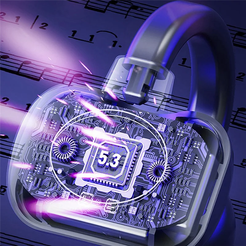 A80 Wireless Bluetooth Headset 5.3 Ear Clip Type Not in Ear Wireless Bluetooth Ultra-Long Life Headset, White