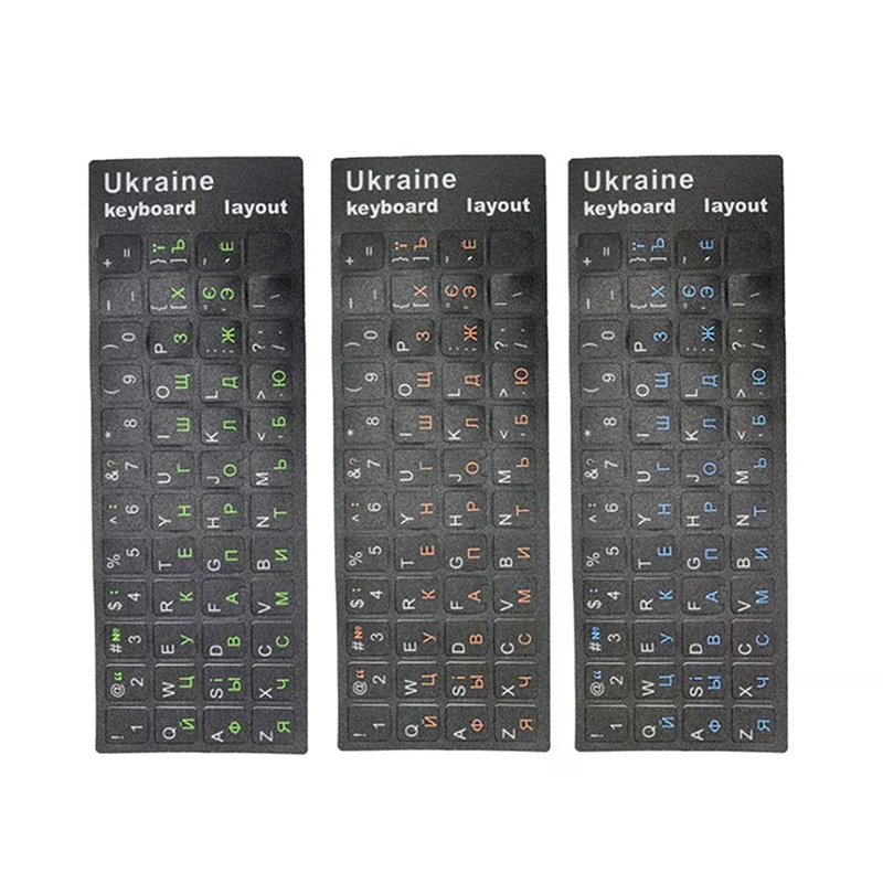 

Ukraine Language Ukrainian Keyboard Sticker Durable Alphabet Black Background For PC Laptop Accessorie Computer Keyboard