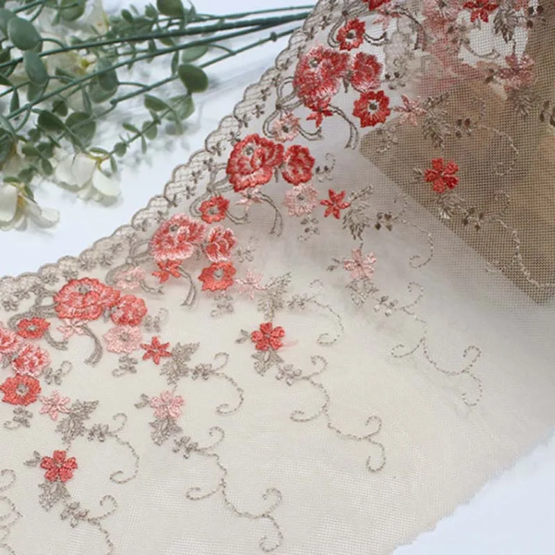 

40Yards Embroidery Lace Fabrics DIY Bra Sewing Crafts Embroidered Tulle Lace Trim for Lingerie Needle Work Dress Accessories