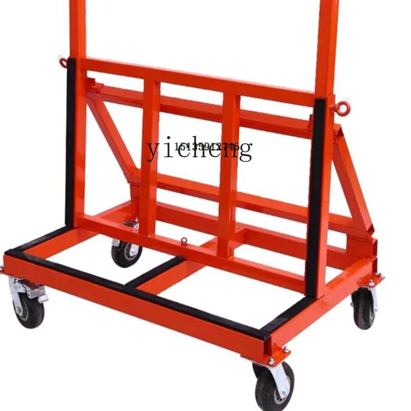 

ZK glass door and window cart new four-wheel flat universal wheel folding construction site handling portable silent cart