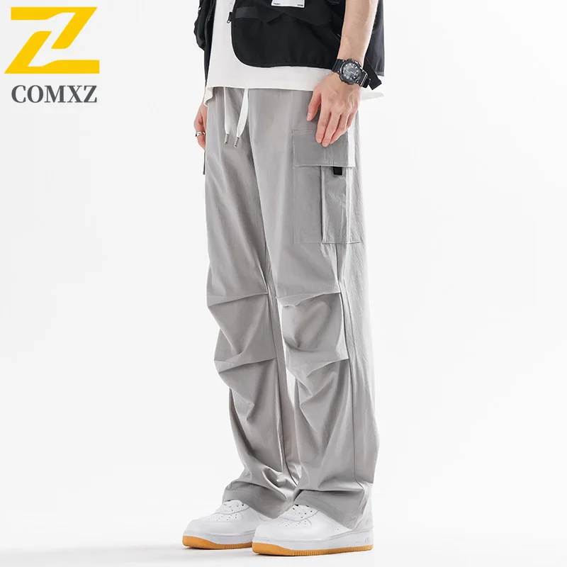 

Men's Ice Silk Tactical Cargo Pants Summer Quick-Dry Water-Resistant Outdoor Hiking Streetwear Multi-Pocket Sports Trousers 2025