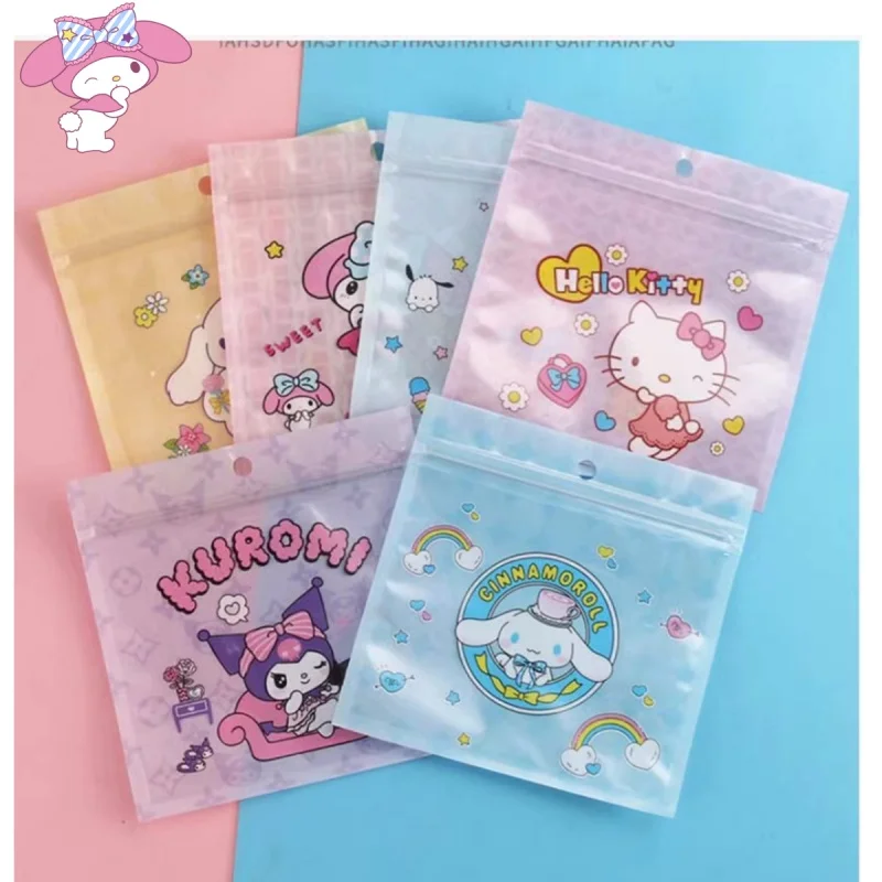 

hello kitty sanrio my melody kuromi cartoon kuromi ziplock bag candy snack packaging bag storage sealed bag gift wholesale