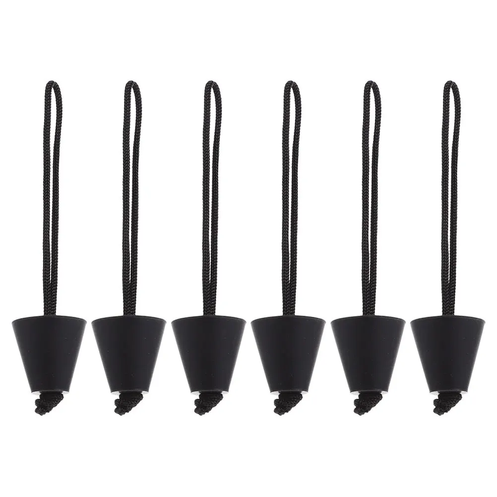 

6pcs Kayak Drain Plug Black Silicone Scupper Plugs Portable For Canoe Fishing Kayak Drain Hole Fit Lanyard Included Waterproof