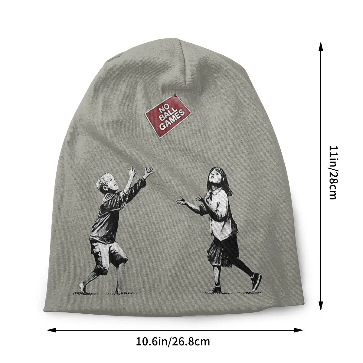 No Ball Games Banksy Washed Thin Bonnet Windproof Casual Beanies Protection Men Women Hats