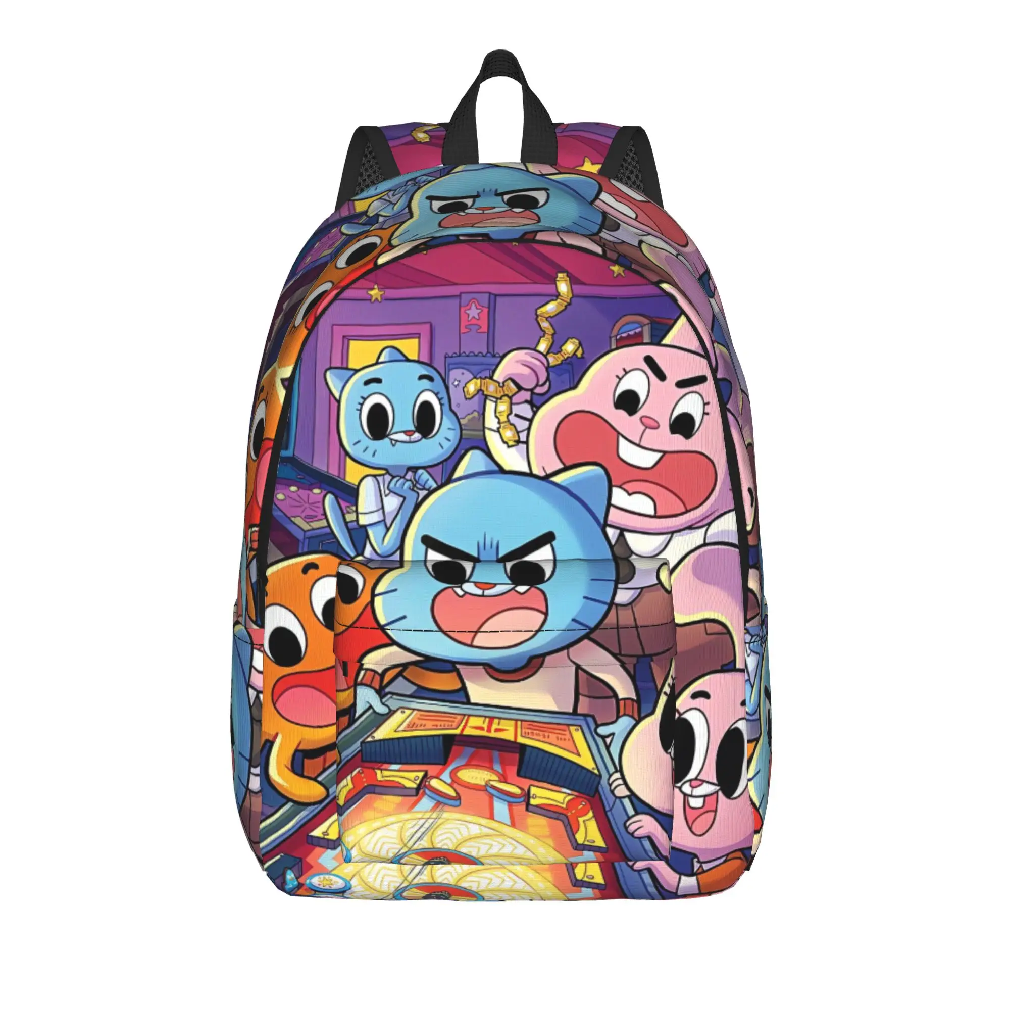 Gumball Gum Ball Watterson Amazing Cartoon Backpack  Workout Backpacks Men Funny High School Bags Custom Durable Rucksack