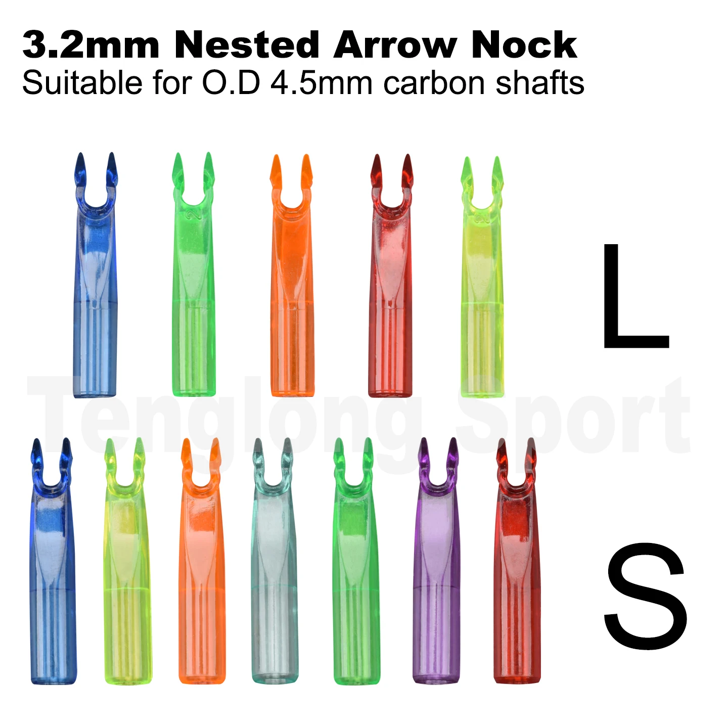 

Archery Arrow Nock Plastic arrow tail for I.D 3.2mm O.D 4.5mm Carbon Arrow Shaft S/L Size 30pcs/lot