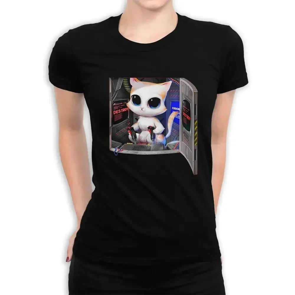 Cat Inside the Robot T Shirt Sizes met 146