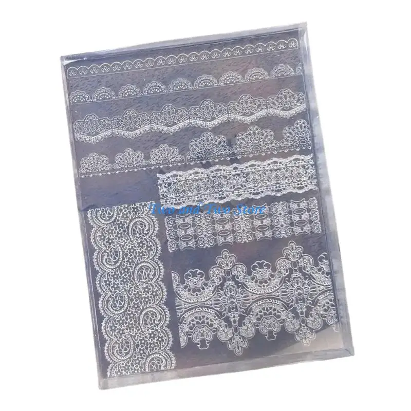 HX6F Sturdy French Lace Silicone Jewelry Mold Flexible Art Tools For Nail Art Decorations And DIY Craft Applications