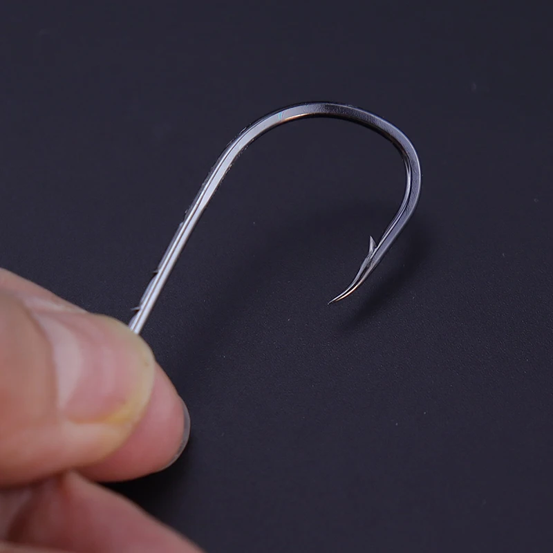 50pcs/lot Fishhooks High Carbon Steel  Long Shank Double Bait Holder Barbed Fishing Hooks for Beach And Live Bait Fishing