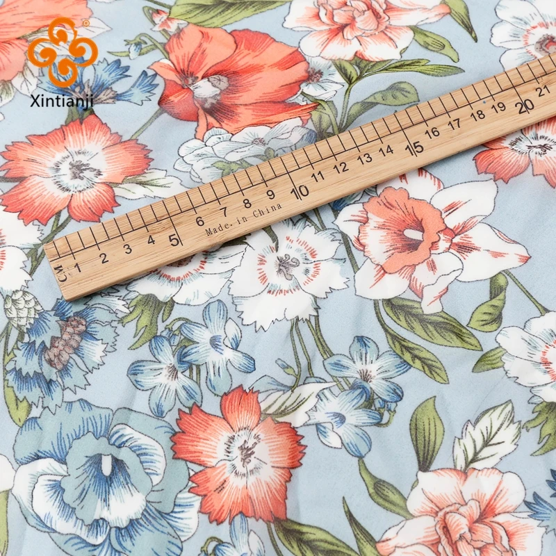 Vintage-Stoff mit Blumenmuster, äußerer Chiffon-Stoff für DIY, gekleidet ein bisschen, transparent, 45 x 150 cm/Stück TJ3305