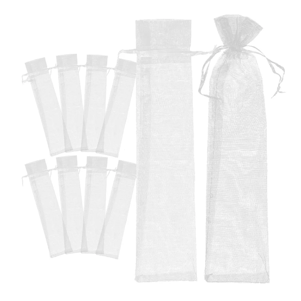 

30pcs White Organza Drawstring Storage Fan Pouches Gifts Wrapping Christmas Birthday Parties Weddings Favor Bags Mesh Bags Gift