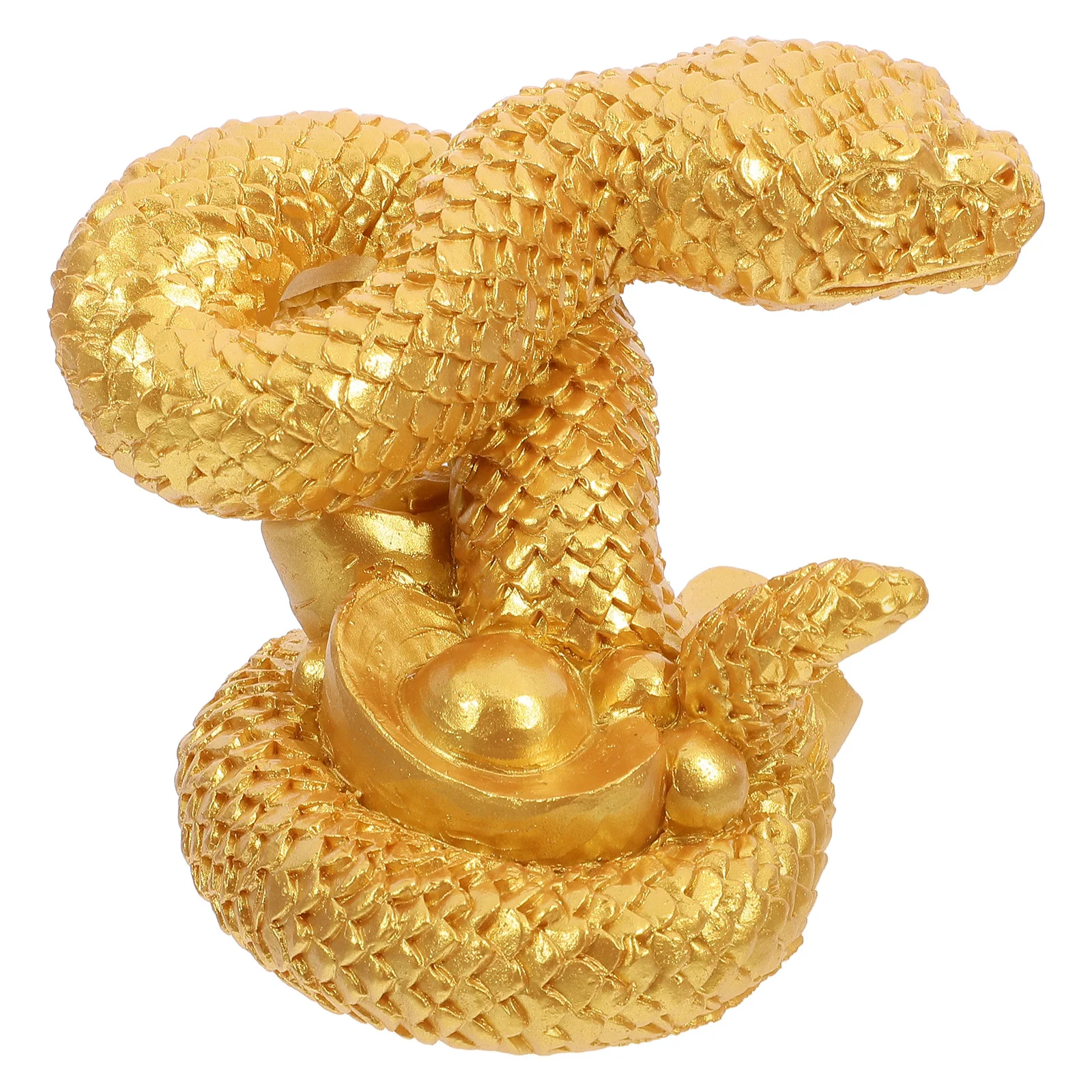 

Gold Ingot Resin Snake Statue Creative Tabletop Animal Decor Realistic Desktop Ornament Resin Snake Statue Tabletop Animal Decor