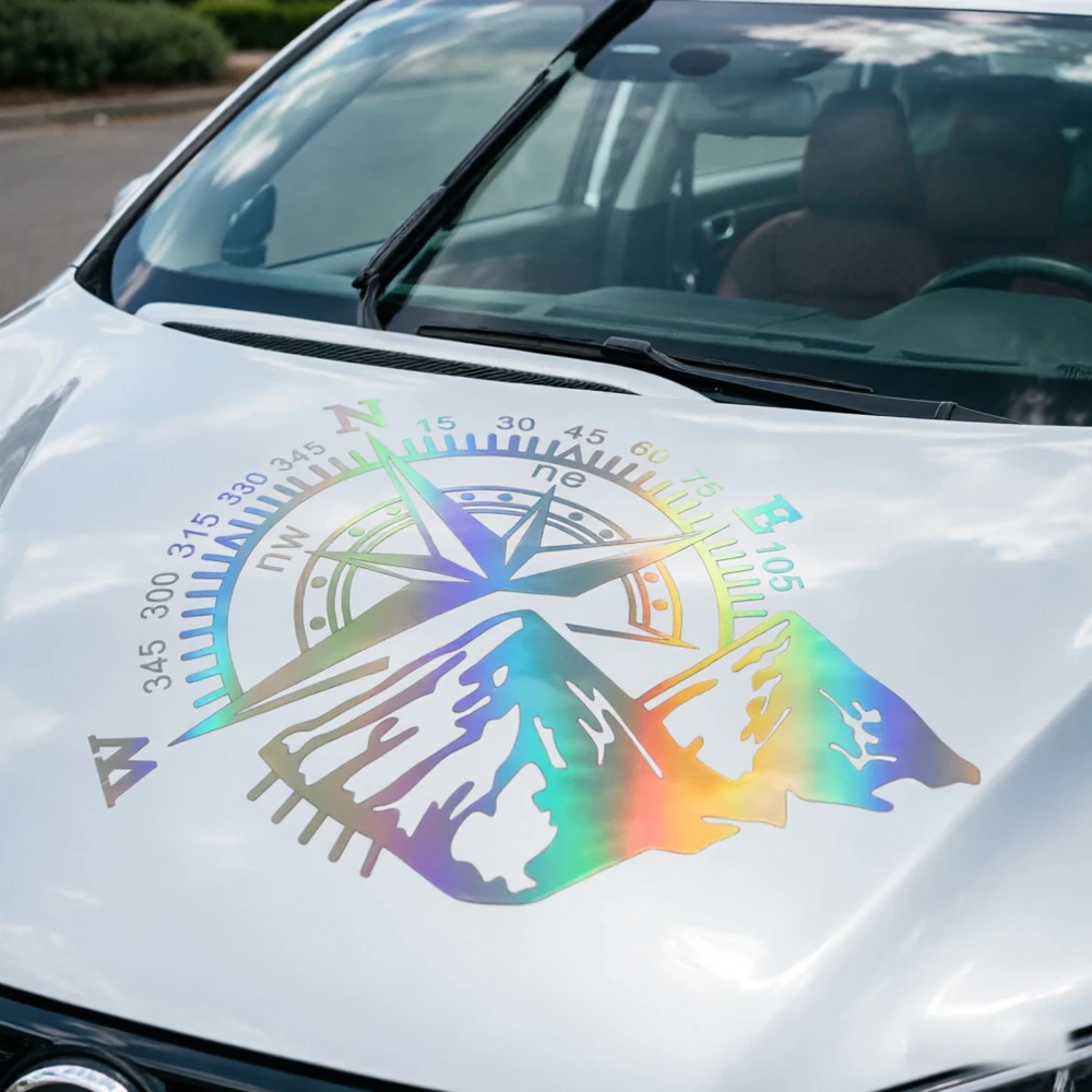 

Funny Vinyl Car-Styling Decals 60*50cm For Auto Window Motorcycle Decor Art Design Off-road Mountain Compass Car Sticker