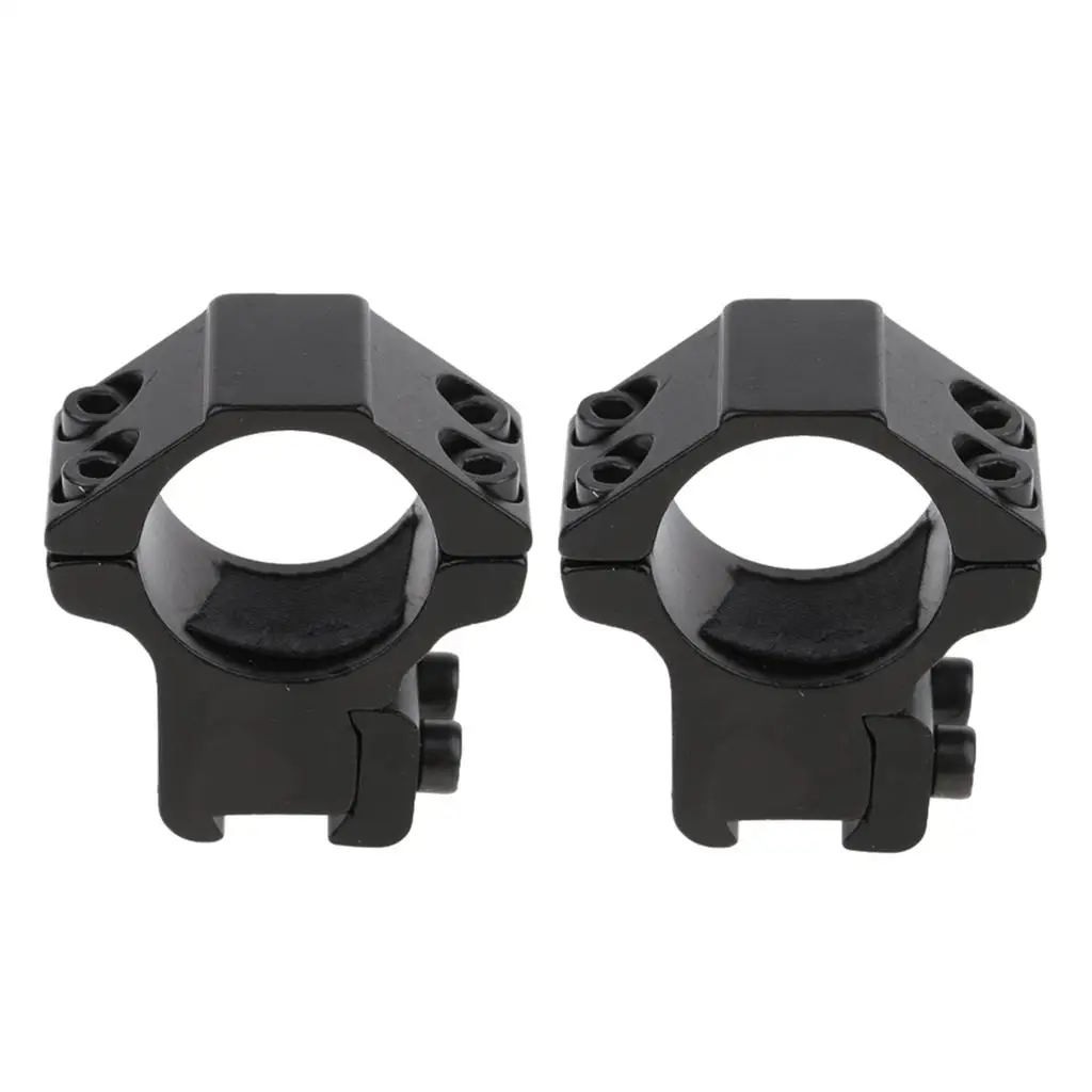 25.4mm 1\'\' Tube Clamp Ring Scope Mount Holder 11mm Rail with Hex Wrench for Installing Flashlight Torch (Black)- Low Profile