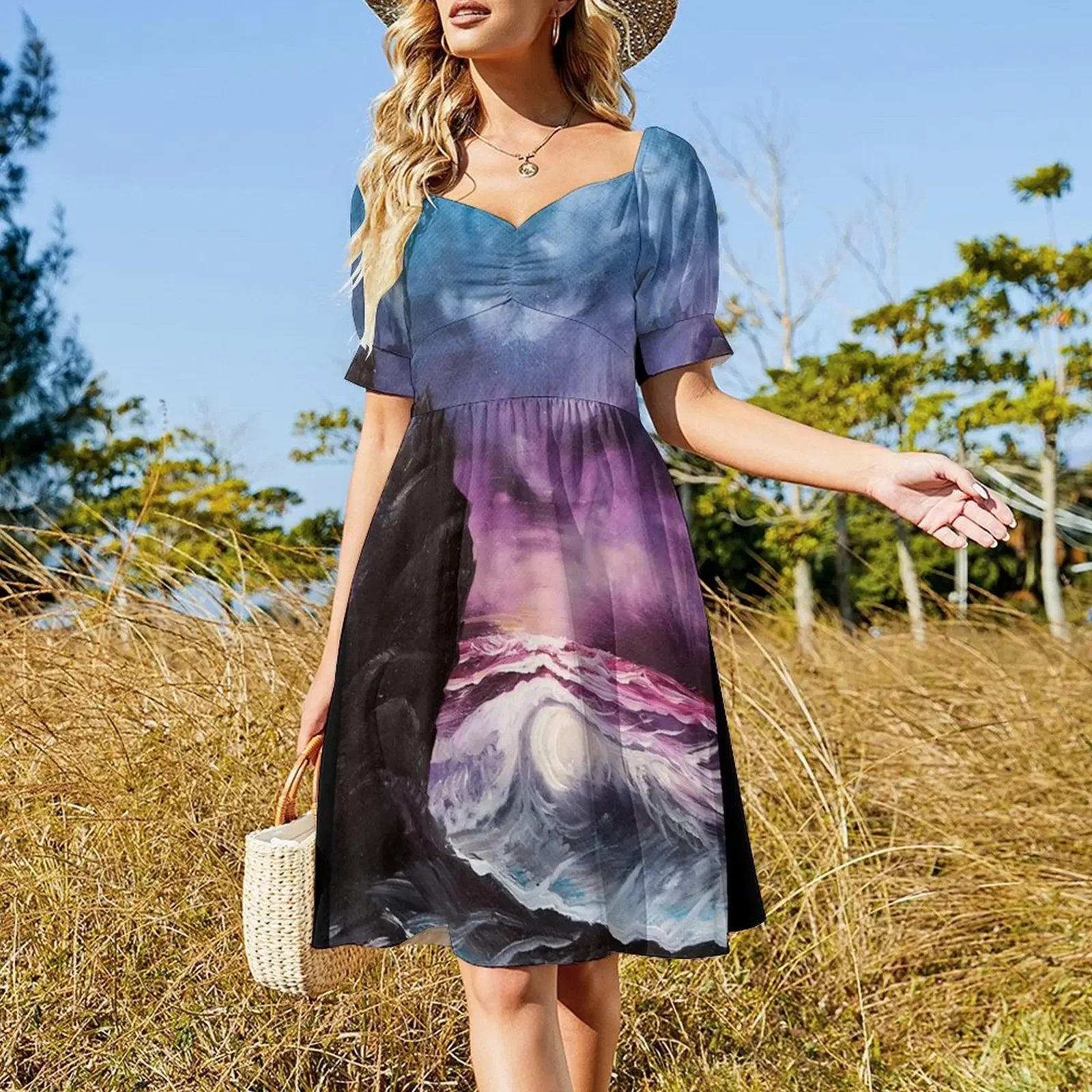 Ocean Sunset Bob Ross style seascape painting Sleeveless Dress Dress for girls cocktail dresses Dress