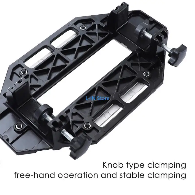 

Convenient Door Hinge Jig Woodworking Hole Opener Positioning Drilling Slotting Lock Guide Plate Tool