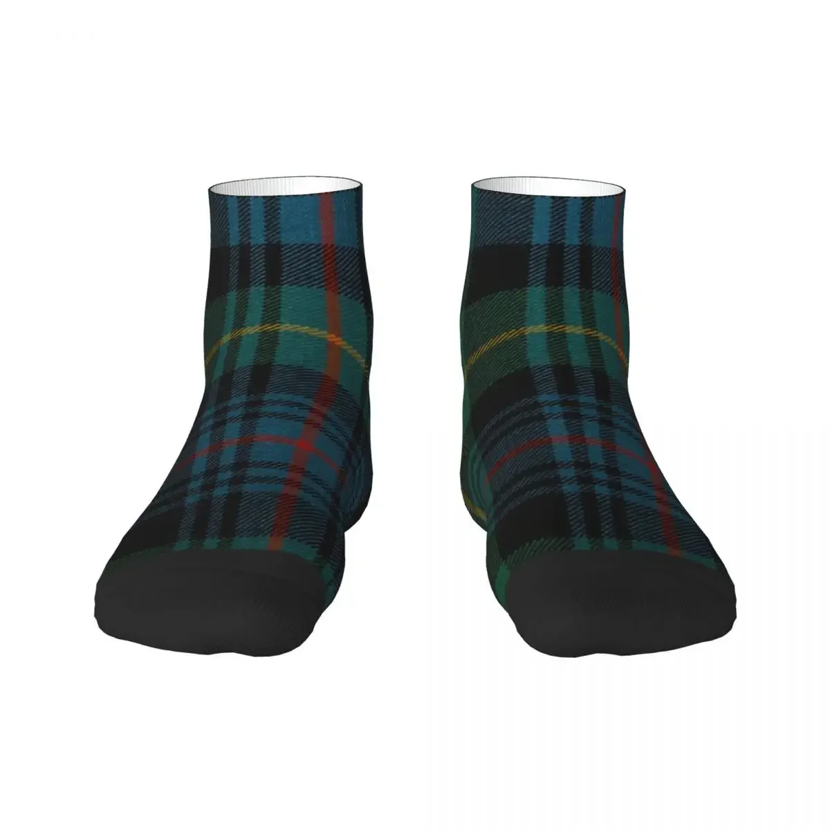 Fashion Green Tartan Plaid Mens Crew Socks Unisex Cute Gingham Spring Summer Autumn Winter Dress 