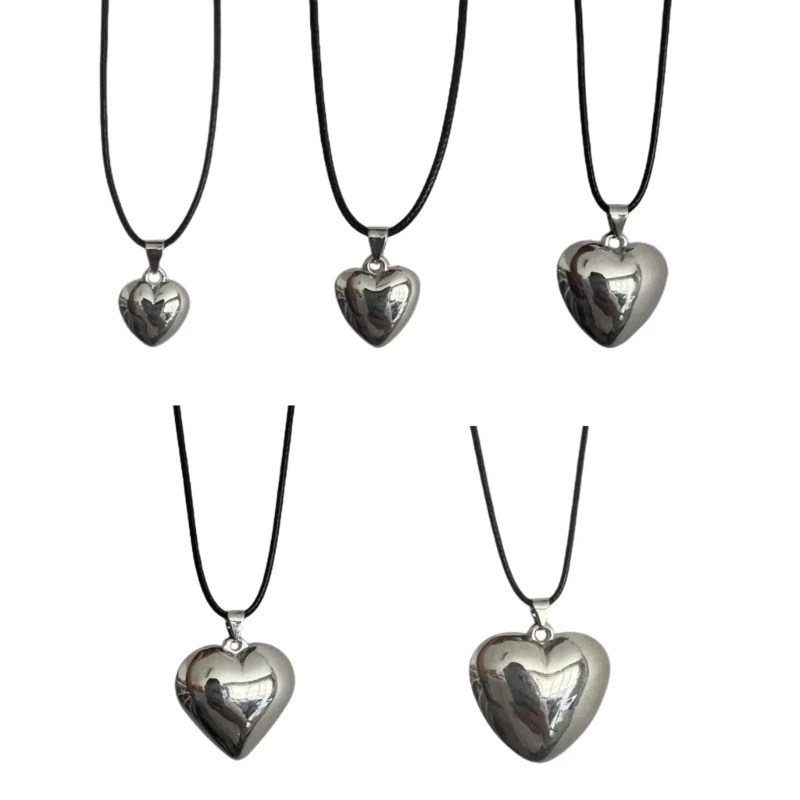 Silver Love- Heart Necklace Female Temperament Niche Wax Line Collarbone Chain