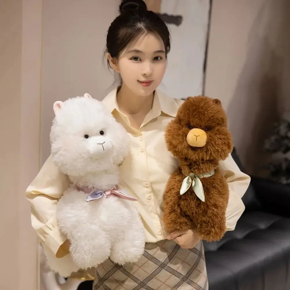 

Креативная пухлая альпака с круглым лицом из ПП-хлопка, мягкая игрушка-лама 22/35/45 см, удобные плюшевые животные для Дня защиты детей