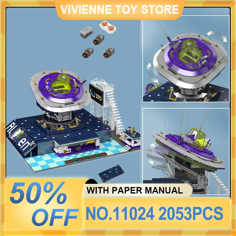 

Mold King 11024, инопланетянин НЛО, исследовательский центр, модель, строительные блоки, кирпичи, сделай сам, игрушки-головоломки, дисплей на день рождения-дорогие подарки