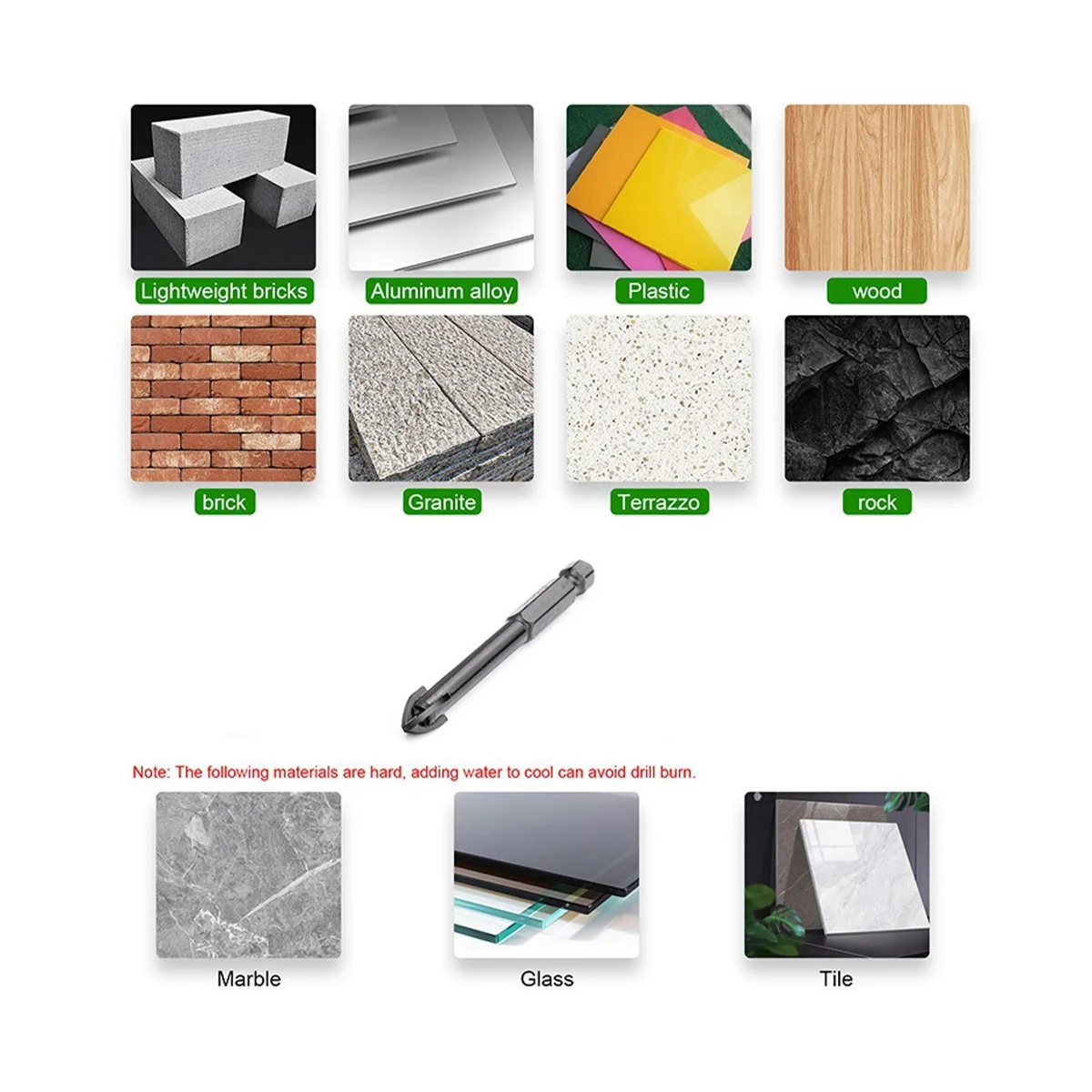 Ceramic Drill Bit Hexagon Tile Drill Bit Concrete Cement Wall Drilling Drill 8Mm