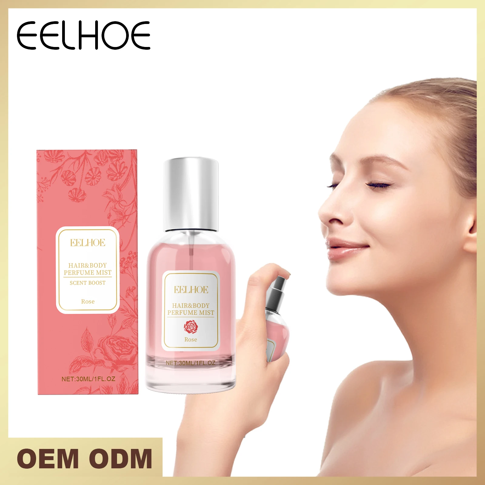 

EELHOE Rose Hair and Body Mist Ароматный масляный спрей для тела и волос, многофункциональная ароматерапия с натуральным ароматом Uplift, 1 унция