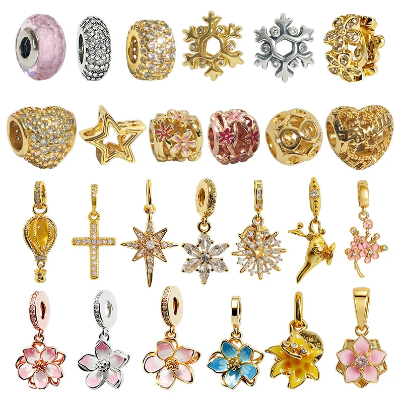 

New Original Charms Bead,Sparkling Clear Hot Air Balloon Dangle &Sparkling Cross Pendant Fit Pendant Bracelet Women Jewelry Gif