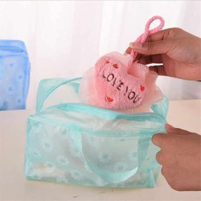 Waterproof PVC Cosmetic Storage Bag Women Transparent Organizer For Makeup Pouch Compression Travelling Bath Bags