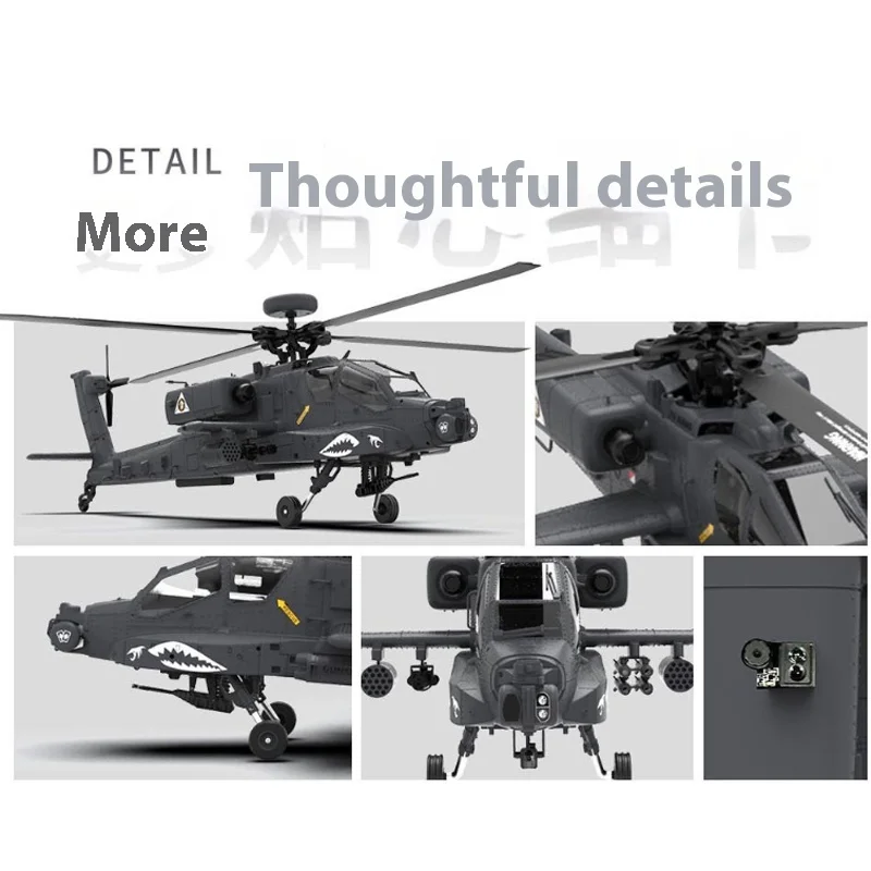 Yxznrc Yuxiang F11s Apache RC Hubschrauber Modell Fernbedienung Bewaffnete Simulation Drohne Spielzeug Realistisches Geschenk für Jungen Geburtstag