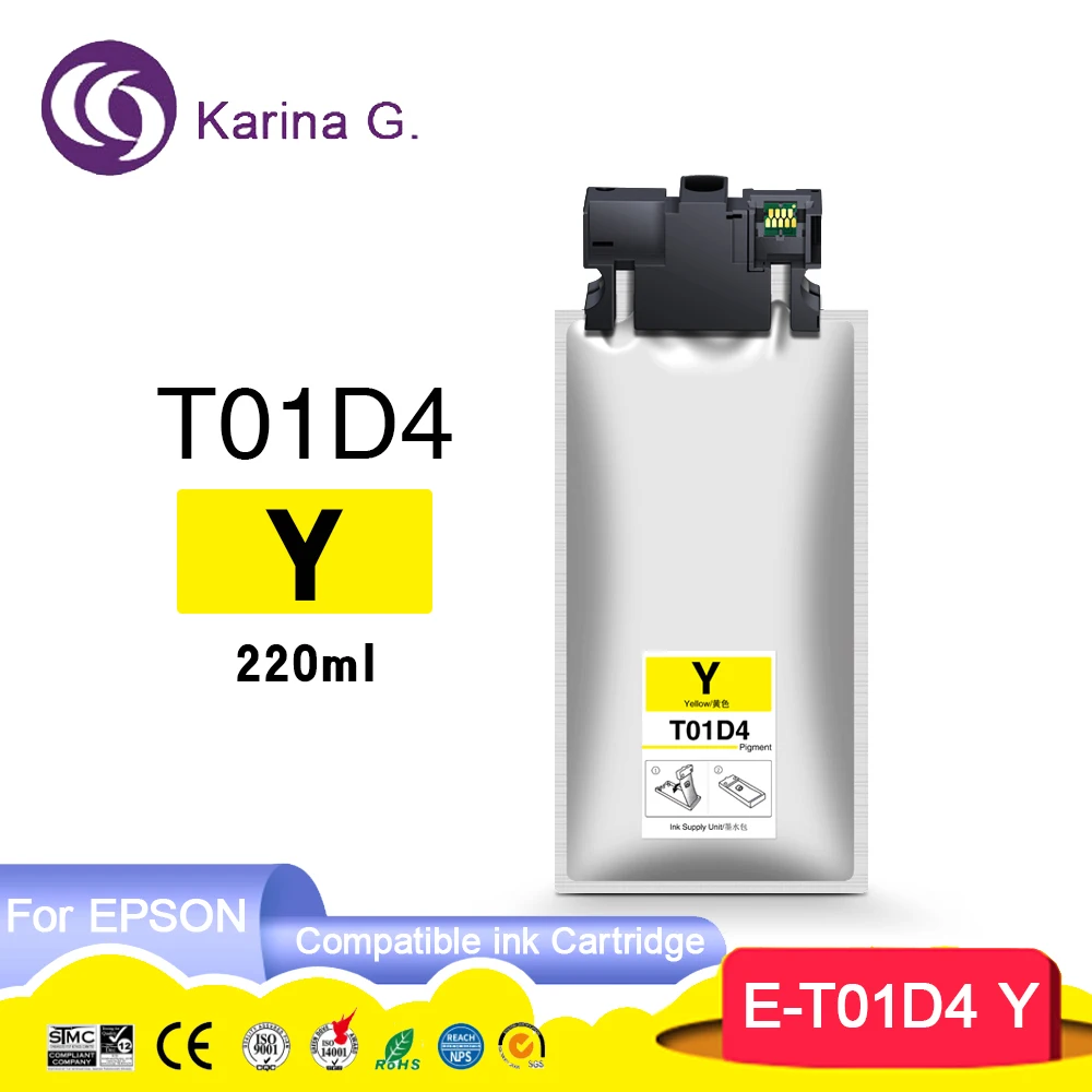 Imagem -05 - para Epson T01d1 T01d C13t01d100 Cor Premium Compatível Inkjet Cartucho Bolsa de Tinta para Epson Workforce Pro Wf-c529r Wf-c579rdtwf