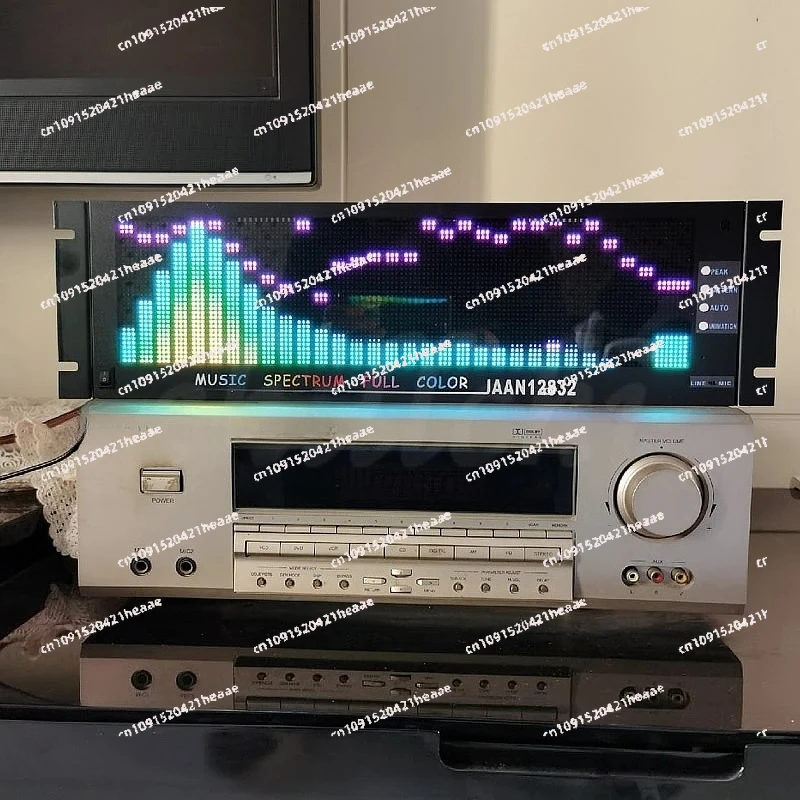 Suitable for 2U 3U Rack RGB Music Spectrum Remote Control Voice Control Line Control Animation Clock Full Color LED128X32