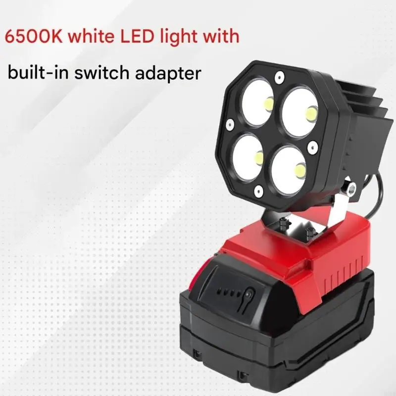 Portable LED Work Light with 4 Beads, 40W 6000LM 6500K Output, Adjustable Task Lamp for Camping, Jobsites, Garage, H8WD