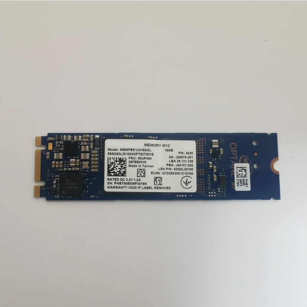 Unidade de estado sólido interna para Intel, M10, M.2 2280 SSD, 16GB, 32GB, 64GB, PCIe, 2242, 3.0, Novo