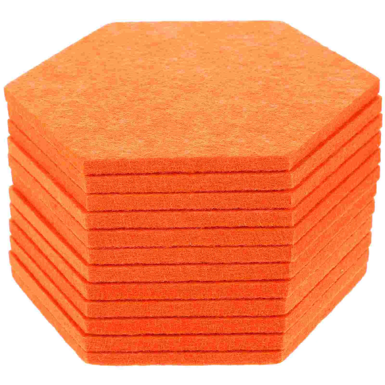 12 Pcs Felt Message Board Wall Decor Hexagon Bulletin Board Red 10cm Edge 20cm Diag Soundproof Classroom Background Thick Felt