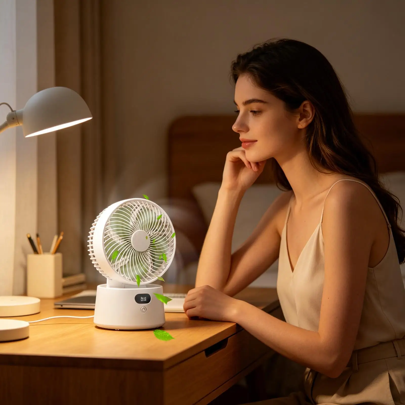 Table Air Circulator Fan Wide-Angle Rechargeable Office Desk Fan for Bedroom Living Room Office Bedside Traveling Men Women