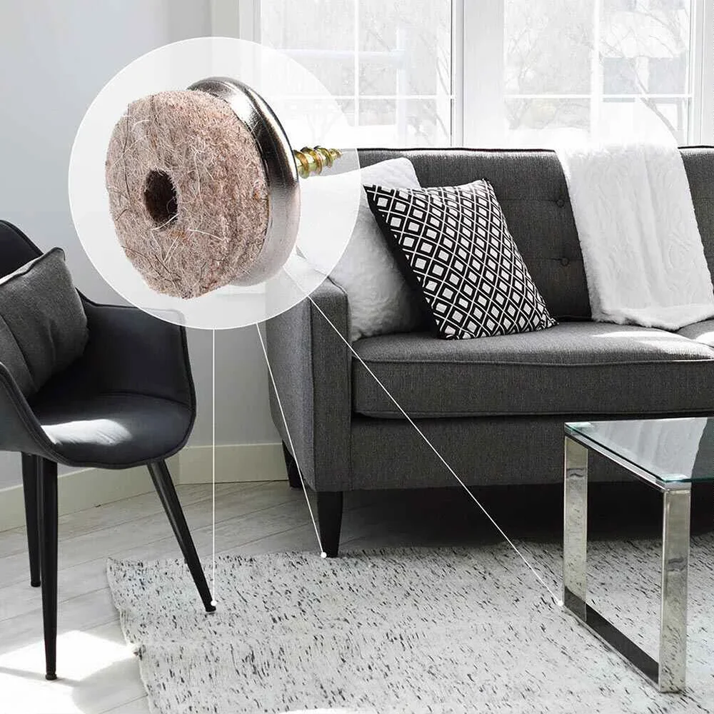 Almohadillas redondas de fieltro para pies, muebles, mesas de comedor, sillas, almohadillas protectoras antideslizantes y resistentes al desgaste, cubiertas silenciosas para uñas para pies