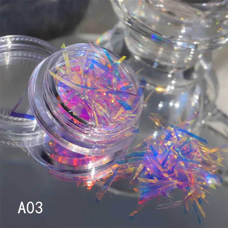 Box Nail Art Aurora Irregular Cellophane Japanese Laser Stickers Colorful Transfer Paper Nail Decorations Accessories