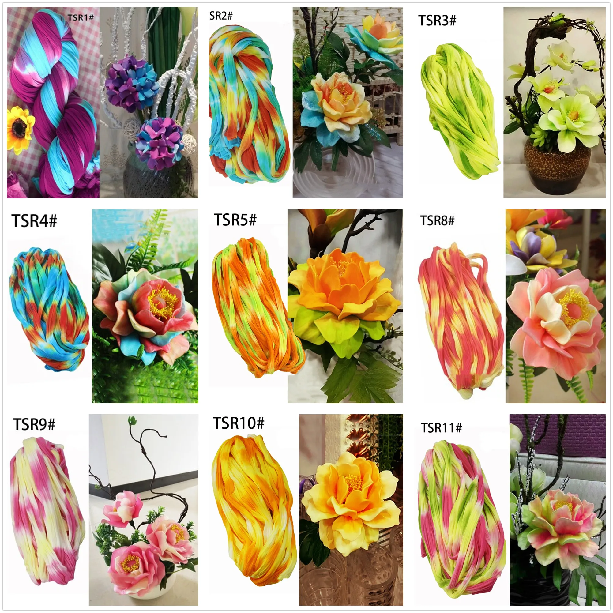 2 stücke Hause DIY Nylon Blume Künstliche Strumpf Blume Material Nylon Zug Strumpf Material Zubehör Handgemachte Hochzeit – Detail 2