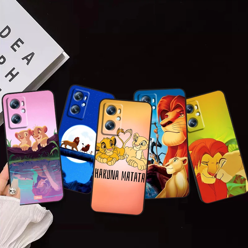 Disney Lion King Cute For OPPO Find X6 X5 X3 A54S A5 A94 A16 A53S A57 A74 A72 A98 A78 A96 A9 5G Black Cover Phone Case