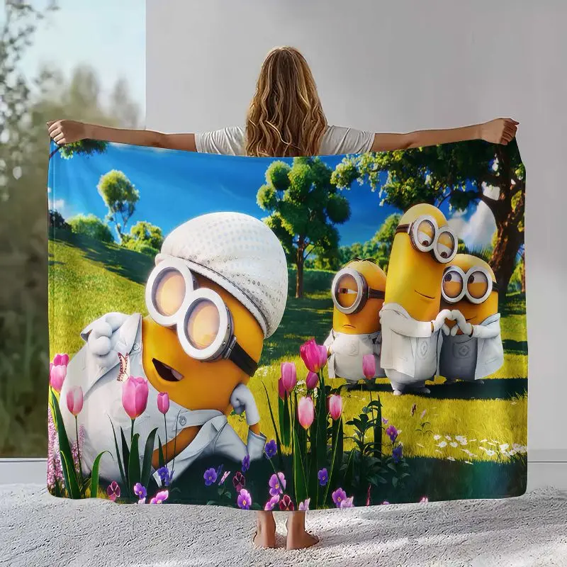 Funny Kawaii M-Minions Cartoon Soft Flannel Throw Blanket,Cozy Warm Blanket for Bed,Sofa,Living Room,Picnic,Home Decor,Gift Kid
