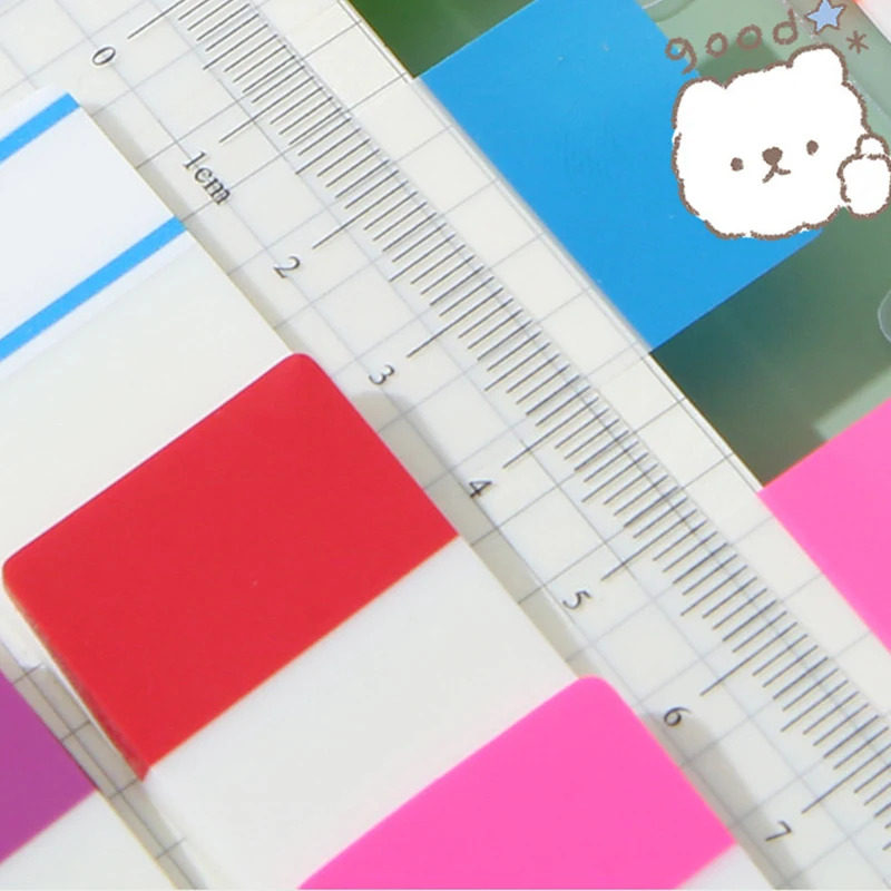 60Sheets Colorful Transparent Fluorescent Index Tabs PET Sticky Note Page Marker Planner Stickers Classification Writing Office