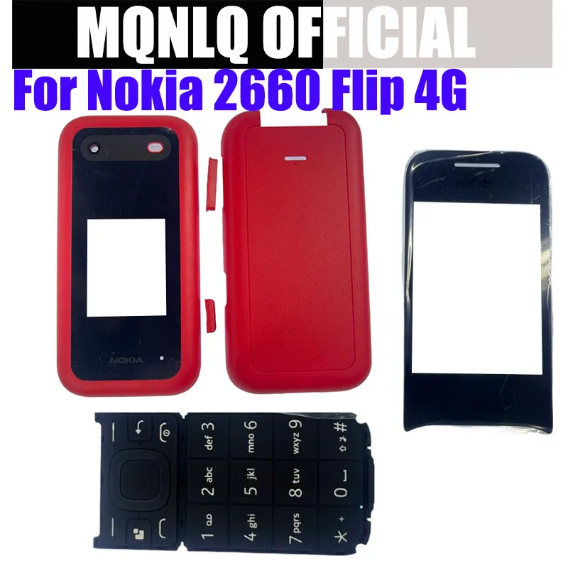 Full Housing For Nokia 2660 Flip 4G Full Complete Mobile Phone Housing battery door Cover Case