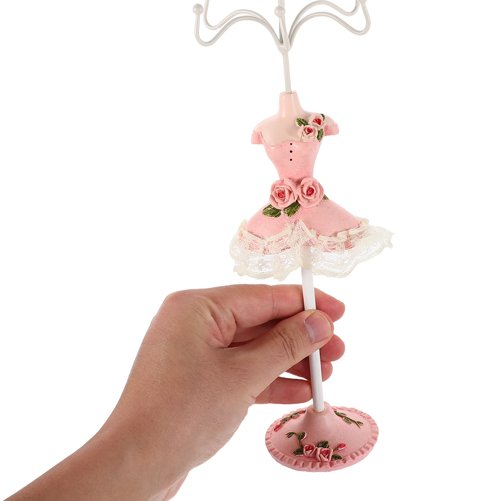 

Jewelry Display Stand Resin Holder For Necklaces Earrings Rings Vanity Organizer Space-Saving Jewelry Storage Rack For