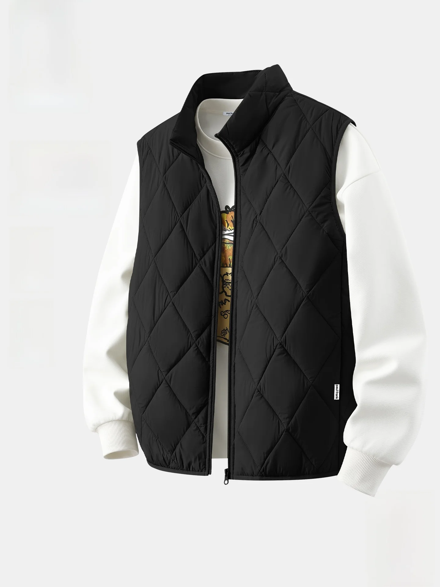

Monkey Street Sle Men's Svel Cotton Vest Winter Faion Layering Outerwear Thiened Zipper Closure