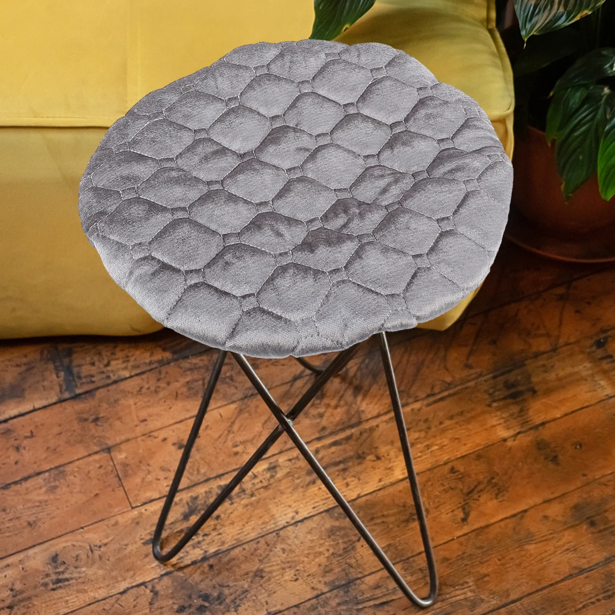 

1Pc Practical Elastic Chair Cover Soft Plush Stool Protective Slipcover Washable