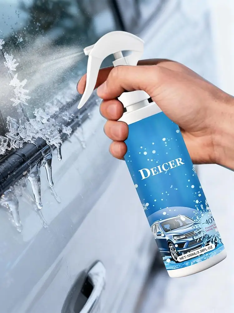 Deicer Spray Quick 100ml Long-Lasting Auto Defogger Car Windshield Defroster for Frost Cleaning Window Truck SUV Vehicle Roof